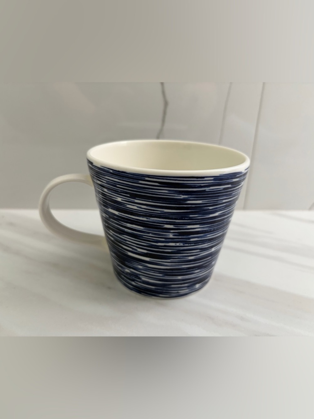 Royal Doulton Pacific Blue Stripe Coffee Tea Mug Cup, 3 1/4" Tall, 4" Diameter